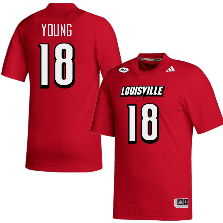 Men #18 Sam Young Louisville Cardinals College Football Jerseys Stitched-Red
